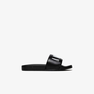 Amiri Kids' Black Logo Print Slides