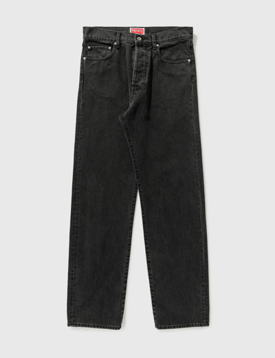 Kenzo Asagaostraight Fit Jeans Black Mens