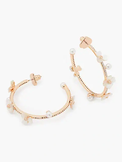 Kate Spade Precious Pansy Scatter Hoops In White