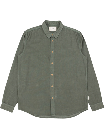 Folk Baby Cord Shirt In Olive Green