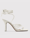 Black Suede Studio Luisa Strappy Ankle-wrap Sandals In Cream