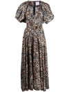 ACLER ABSTRACT-PRINT PUFF-SLEEVES DRESS