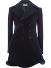 Jw Anderson Double-breasted Structured-hem Peacoat In Blue
