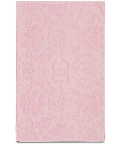 Dolce & Gabbana Logo Jacquard Bath Mat In Pink