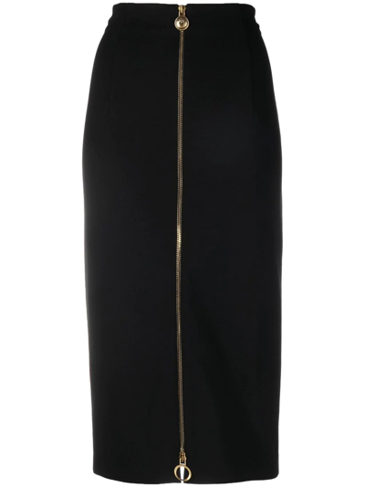 Pinko Zip-up High-waisted Skirt In Black