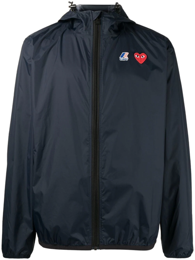 Comme Des Garçons Play Navy K-way Edition Nylon Jacket In Blue