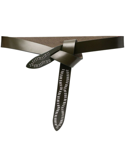 Isabel Marant Tie-fastening Leather Belt In Grün