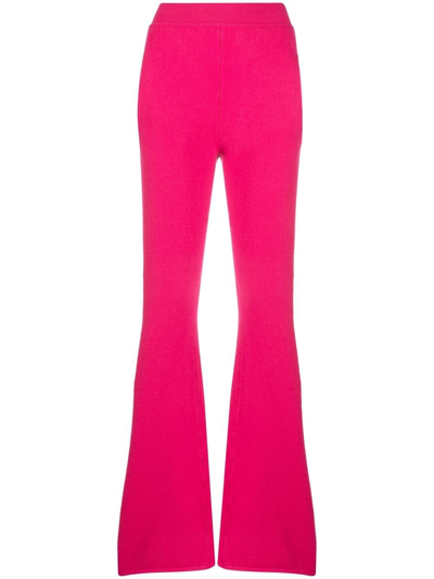 Alberta Ferretti Flared-leg High-waisted Trousers In Rosa