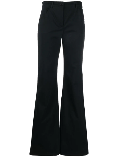 Alberta Ferretti Flared Wide-leg Trousers In Black