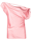 Paris Georgia Women's Christophe Draped Satin Off-the-shoulder Top In Pink