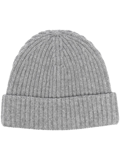 There Was One Ribbed Wool-blend Beanie In Grey