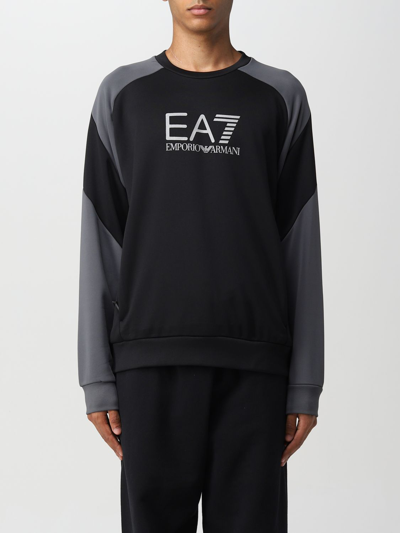 Ea7 Armani  Colour Block Sweatshirt In Black