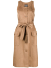 BOUTIQUE MOSCHINO SLEEVELESS BELTED SHIRT DRESS