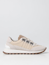 Brunello Cucinelli Shearling-trim Low-top Sneakers In White