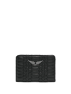 Zadig & Voltaire Logo-plaque Lambskin Wallet In Schwarz