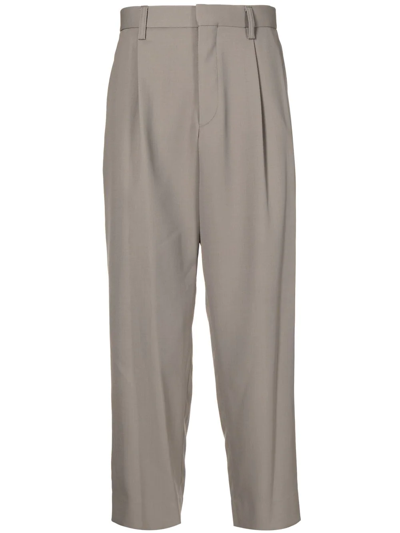 Kolor Cropped Tapered-leg Trousers In Grey