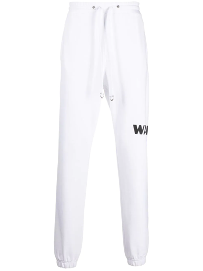 John Richmond Logo Print Cotton Track Pants In White