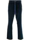 Moncler Velvet Track Pants In Blau