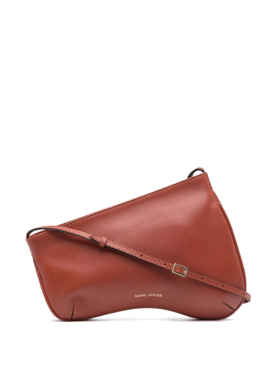 Manu Atelier Curve Bag Leather Shoulder Bag In Brown