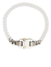 Alyx Silver & White Ceramic Buckle Chain Necklace In Nude