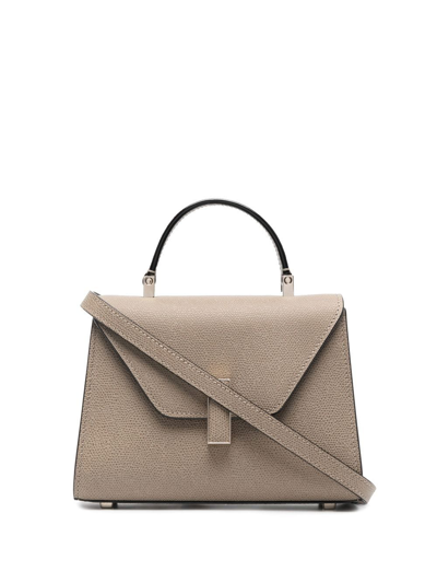 Valextra Grained-leather Crossbody Bag In Neutrals