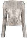 A. ROEGE HOVE RIBBED FRONT LACE-UP FASTENING JUMPER