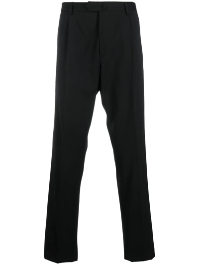 Caruso Pleat-detail Four-pocket Tailored Trousers In Black