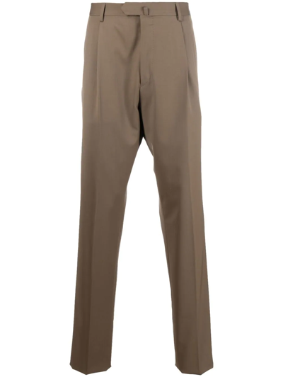 Caruso Straight-leg Cut Trousers In Brown