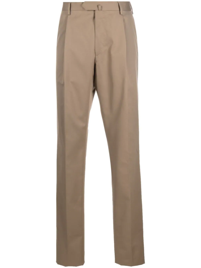 Caruso Straight-leg Cut Trousers In Brown