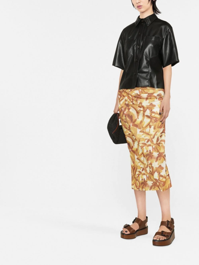 Nanushka Faux-leather Shirt In Black