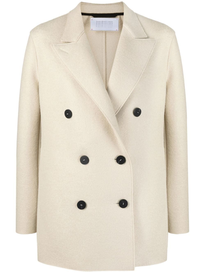 Harris Wharf London Peak Lapels Double-breasted Blazer In Nude