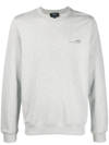 Apc Item Logo-print Cotton-jersey Sweatshirt In Grau