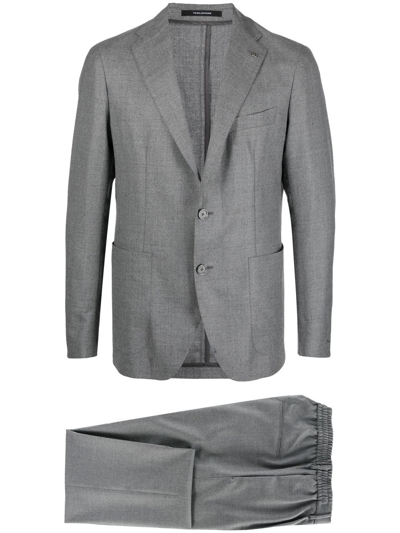 Tagliatore Single-breasted Virgin Wool Suit In 灰色