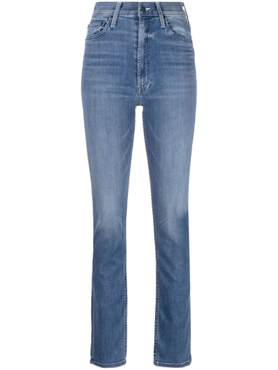 Mother Rider Skimp High-waisted Jeans In Hue Are You