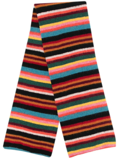 Paul Smith Mens Multicolor Other Materials Scarf In Green,light Blue,black,red