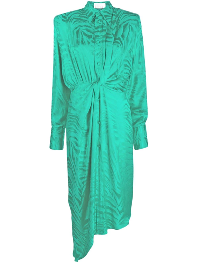 Giuseppe Di Morabito Zebra Jacquard Asymmetric Mini Dress In Green