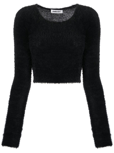 Ambush Crewneck Cropped Jumper In Black