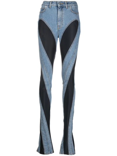 Mugler Bootcut Panelled Jeans In Multicolor