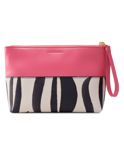 Dries Van Noten Rosa Carnivora Leather Pouch