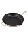 Le Creuset 11.75" Enameled Cast Iron Skillet With Helper Handle In Meringue