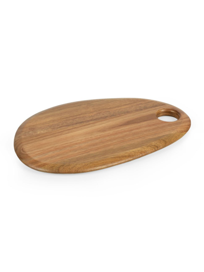 Picnic Time Pebble Shaped Acacia Serving Board In Brown