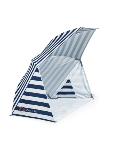 Picnic Time Brolly Beach Umbrella Shelter In Navy And White