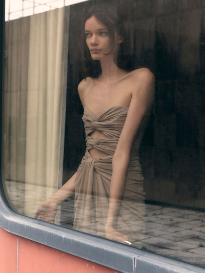 Saint Laurent Cut-out Sleeveless Mini Dress In Pink
