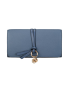 Chloé Alphabet Leather Continental Wallet In Blue