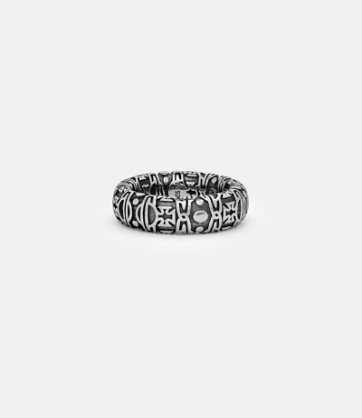 Vivienne Westwood Atilla Ring In Oxidised Silver