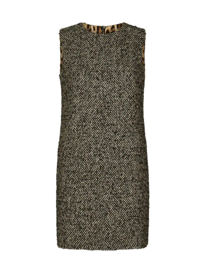 Dolce & Gabbana Sleeveless Tweed Minidress In Fantasia