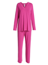 Hanro Champagne 2-piece Jersey Pajama Set In Very Berry