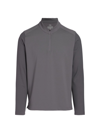 Saks Fifth Avenue Slim-fit Zip Mockneck Shirt In Gunmetal