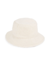 Hat Attack Faux Shearling Bucket Hat In Cream