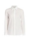 SAINT LAURENT PINSTRIPE CONCEALED PLACKET SHIRT